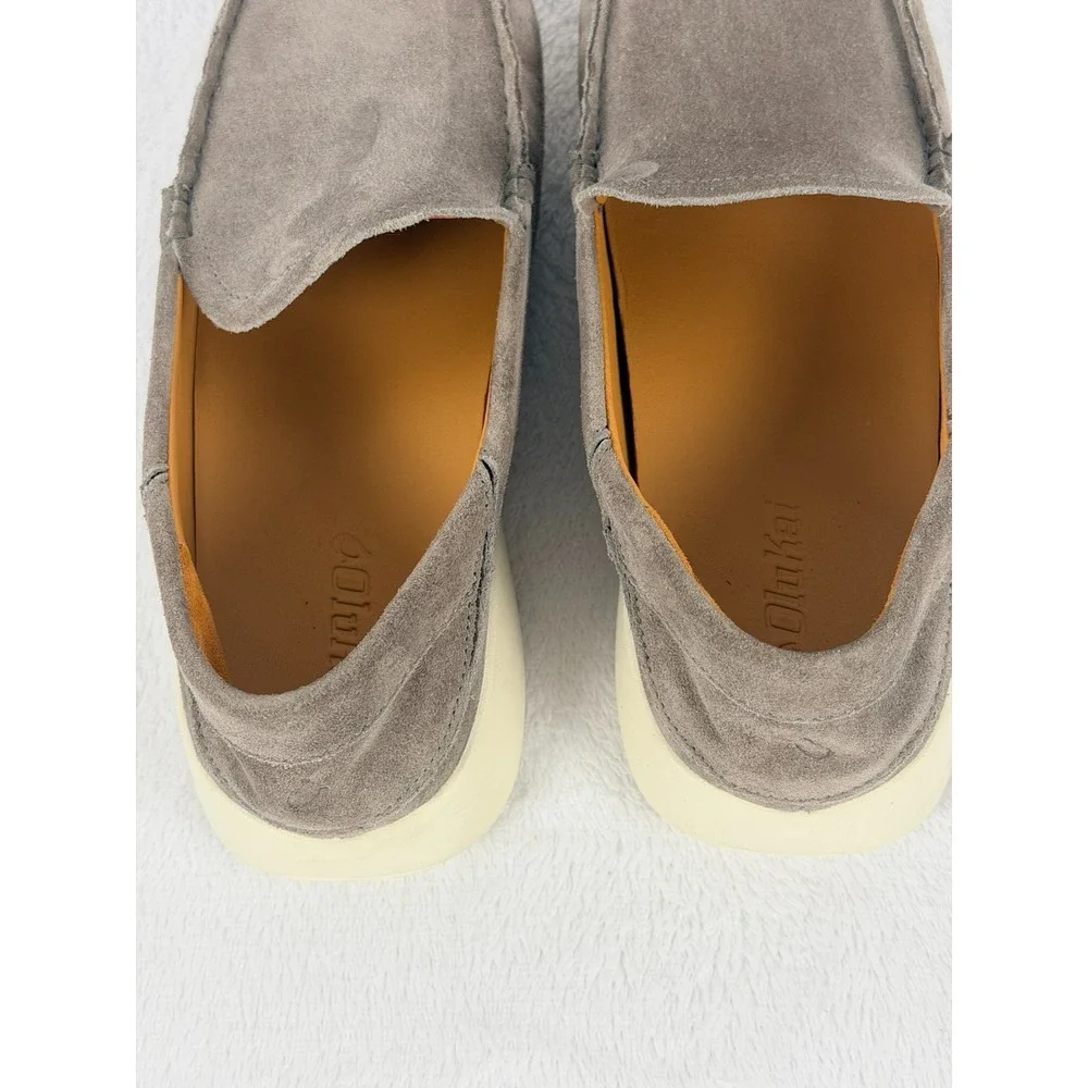 OluKai Ka'a Loafer Men's 10.5 Cooler Grey Suede Slip On Drop-In Heel 10535-1G1G